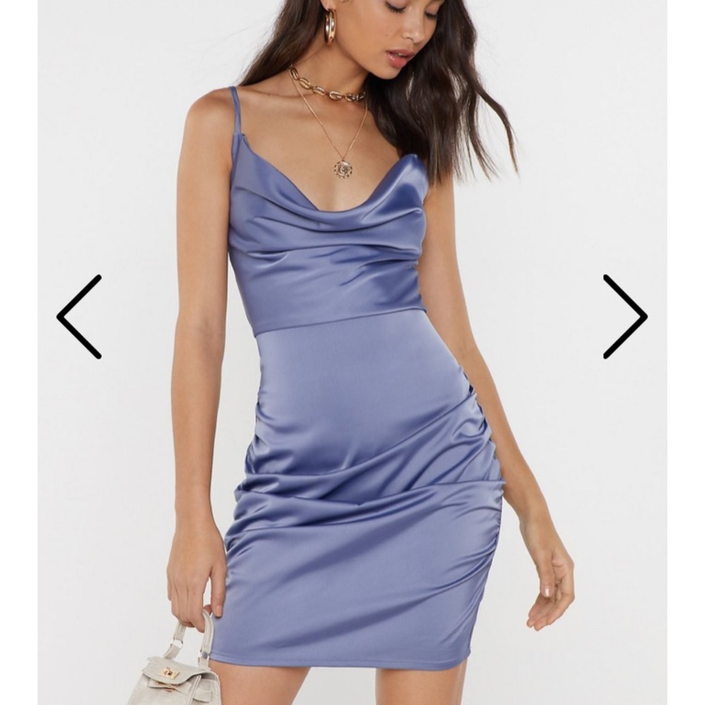Nasty Gal Dusty-Purple Satin Dress